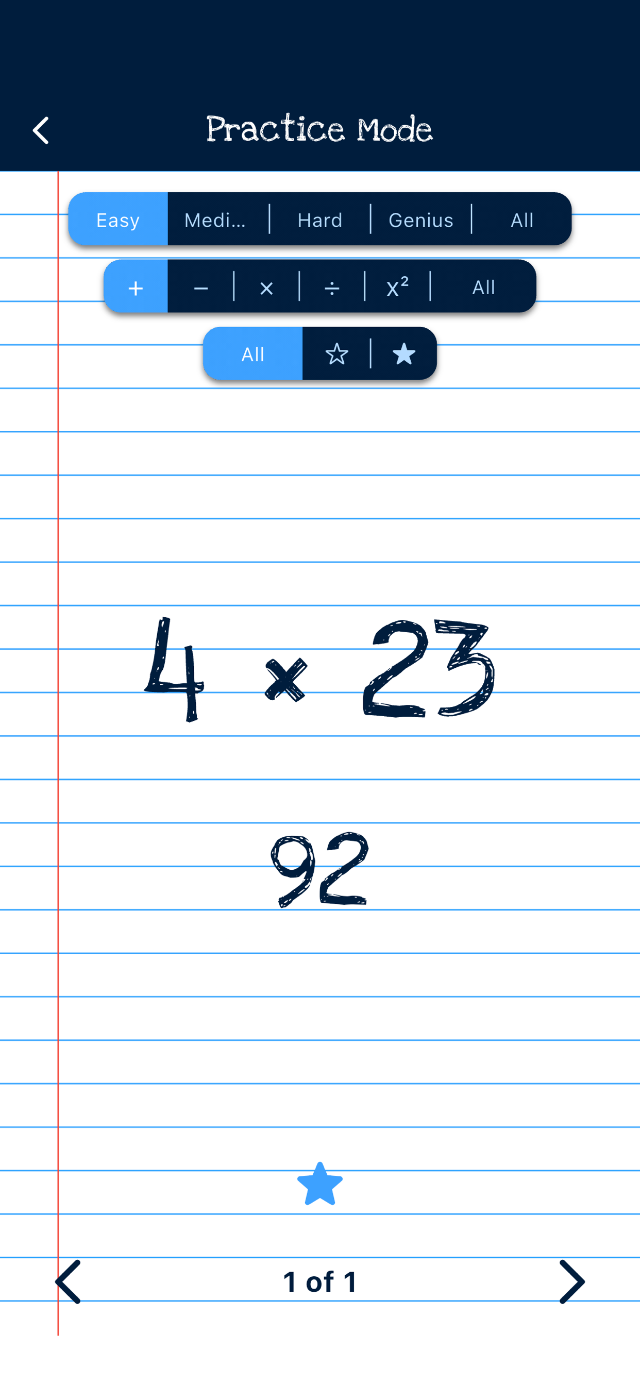 Math Stan practice mode