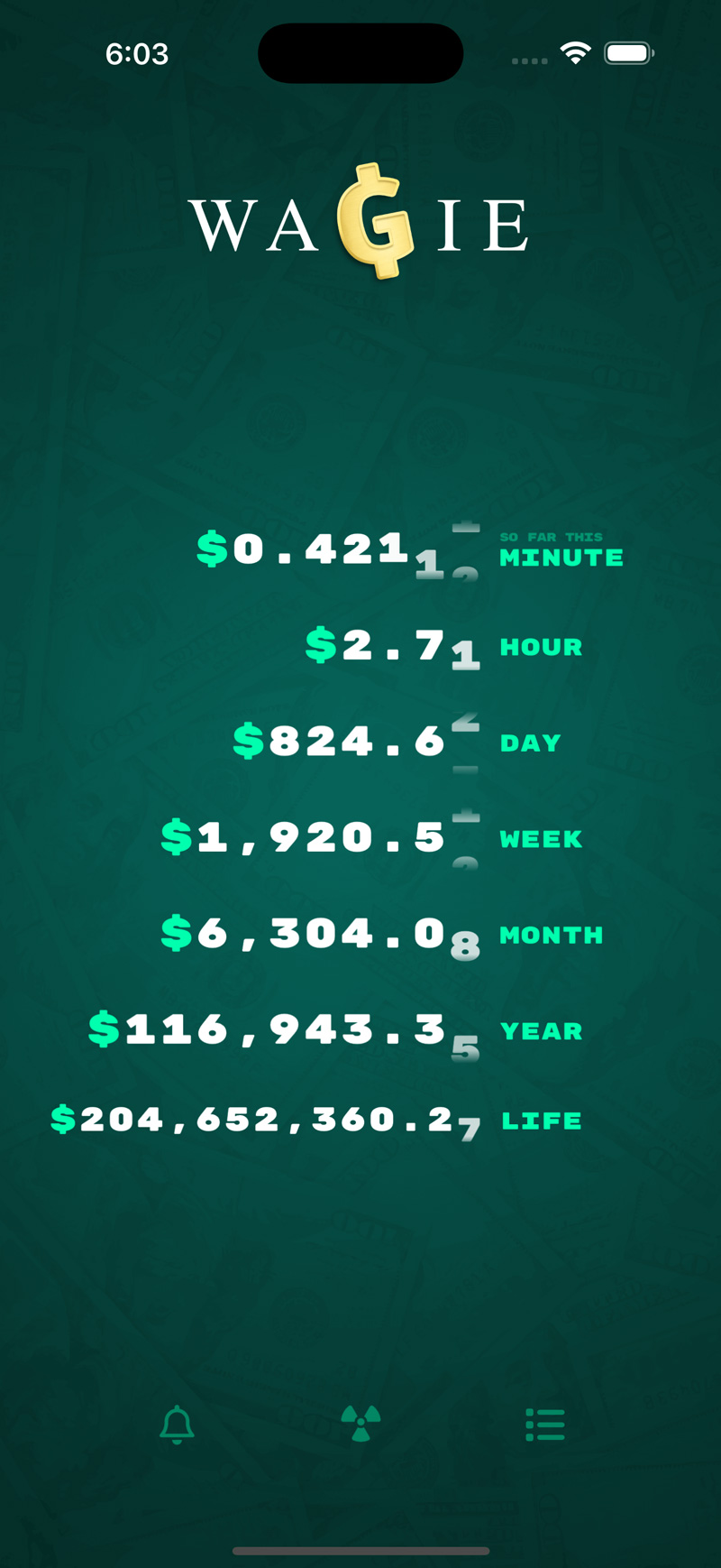 Wagie earnings tracker